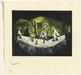 Artist: SHEAD, Garry | Title: Supper | Date: 1994-95 | Technique: etching, aquatint and sugarlift printed in blue-black and yellow inks, from two plates | Copyright: © Garry Shead
