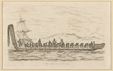 Title: Pirogue de guerre de la Nouvelle-Zélande. [War canoe of New Zealand] | Date: 1835 | Technique: engraving, printed in black ink, from one steel plate