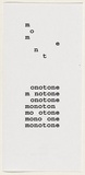 Artist: b'SELENITSCH, Alex' | Title: b'Augenblick (moment)' | Date: 1998 | Technique: b'photocopies, printed in black ink; letterpress; card bookmark'