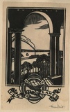 Artist: FEINT, Adrian | Title: Bookplate: F C V Lane. | Date: (1931) | Technique: wood-engraving, printed in black ink, from one block | Copyright: Courtesy the Estate of Adrian Feint