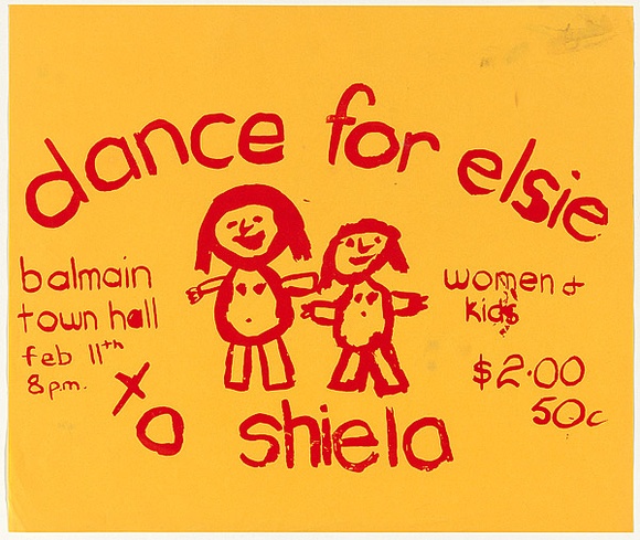 Artist: b'UNKNOWN' | Title: bDance for Elsie (women's refuge) | Date: 1977 | Technique: b'screenprint, printed in colour, from multiple stencils'