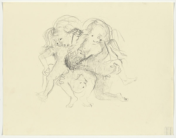 Artist: b'BOYD, Arthur' | Title: b'Three figures wrestling.' | Date: 1960-70 | Technique: b'drawing' | Copyright: b'This work appears on screen courtesy of Bundanon Trust'