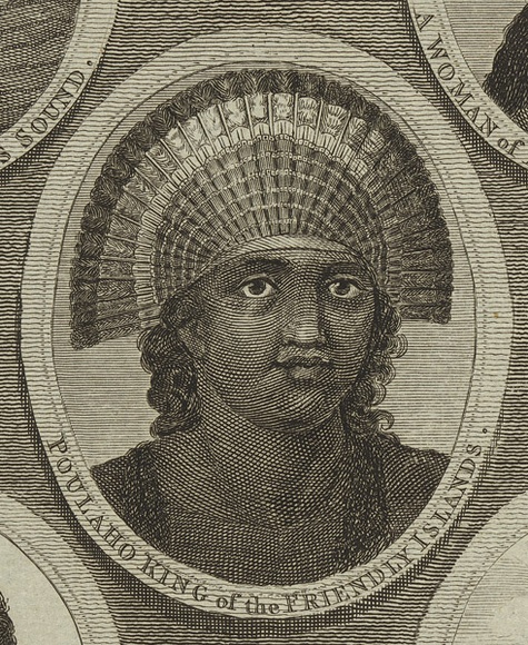 Title: b'Poulaho King of the Friendly Islands' | Date: 1791 | Technique: b'etching and engraving, printed in black ink, from one plate'