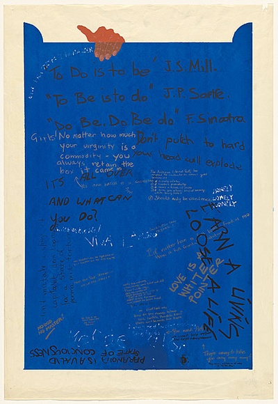 Artist: b'Dauth, Louise.' | Title: b'Graffiti Door.' | Date: 1980 | Technique: b'screenprint, printed in colour, from five stencils' | Copyright: b'\xc2\xa9 Louise Dauth'