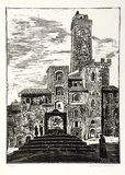 Artist: Owen, Gladys. | Title: San Gemignano | Date: 1932 | Technique: wood-engraving, printed in black ink, from one block | Copyright: © Estate of David Moore
