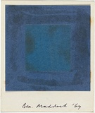 Artist: MADDOCK, Bea | Title: Greeting card: (Christmas card of blue paper squares). | Date: 1969 | Technique: collage of cut paper