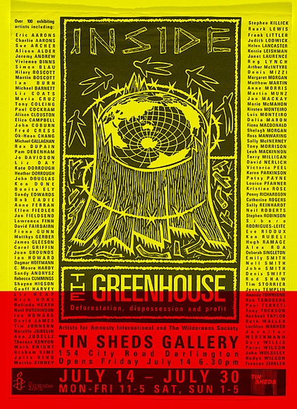 Artist: b'Waller, Ruth.' | Title: b'Inside the green house' | Date: 1990s | Technique: b'screenprint, printed in colour, from one stencil'