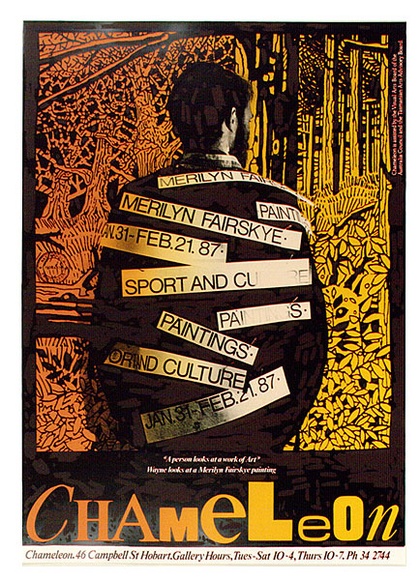 Artist: b'ARNOLD, Raymond' | Title: b'Merilyn Fairskye - sport and culture paintings.' | Date: 1987 | Technique: b'screenprint, printed in colour, from five stencils'