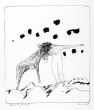 Artist: Connor, Kevin. | Title: not titled [Woman and donkey]. | Date: 1970 | Technique: screenprints, printed in black ink, from one screen