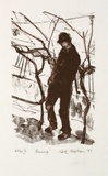 Artist: NICOLSON, Noel | Title: Pruning | Date: 1997, July | Technique: lithograph, printed in black ink, from one stone; hand-coloured
