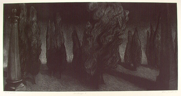 Artist: b'Johnstone, Ruth.' | Title: b'Landscape I' | Date: 1985 | Technique: b'etching, drypoint and aquatint, printed in black ink, from one plate'
