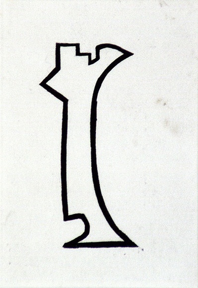 Artist: b'Waller, Christian.' | Title: b'not titled [Simplified figure with arm load of books].' | Date: c.1931 | Technique: b'linocut, printed in black ink, from one block'