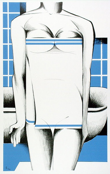 Artist: b'Powditch, Peter.' | Title: b'The towel' | Date: 1969 | Technique: b'lithograph, printed in colour, from two plates'