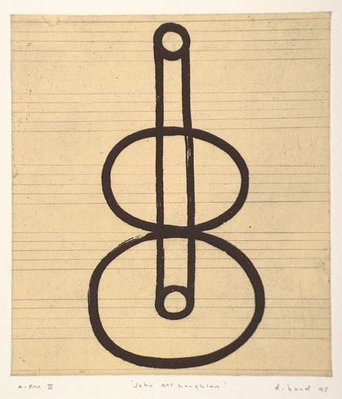 Artist: b'Band, David.' | Title: b'John McLauglan' | Date: 1995, September - October | Technique: b'etching, lift-ground and aquatint, viscosity printed in colour, from two plates'