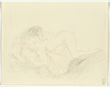 Artist: BOYD, Arthur | Title: Two figures. | Date: 1960-70 | Technique: transfer drawing | Copyright: Reproduced with permission of Bundanon Trust