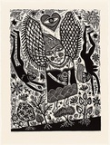 Artist: HANRAHAN, Barbara | Title: The angel | Date: 1991 | Technique: linocut, printed in black ink, from one block