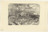 Artist: b'Dyson, Will.' | Title: b'Deserted horse lines near Pommiers Redoubt.' | Date: 1918 | Technique: b'lithograph, printed in black ink, from one stone'