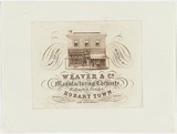Artist: b'Jarman, Richard.' | Title: b'Trade card: Weaver and Co. Manufacturing chemists. Wellington Bridge, Hobart Town.' | Date: c.1864 | Technique: b'engraving, printed in brown ink, from one copper plate'