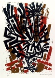 Artist: b'Laverty, Ursula.' | Title: b'no title [Rooster]' | Date: 1963 | Technique: b'screenprint, printed in colour, from multiple stencils'