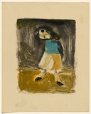 Artist: Nolan, Sidney. | Title: Girl | Date: c.1946 | Technique: monotype, enamel paint
