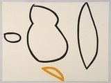 Artist: b'Rooney, Robert.' | Title: b'JCV6' | Date: 2002, April - May | Technique: b'lithograph, printed in colour, from two stones (black and yellow)' | Copyright: b'Courtesy of Tolarno Galleries'