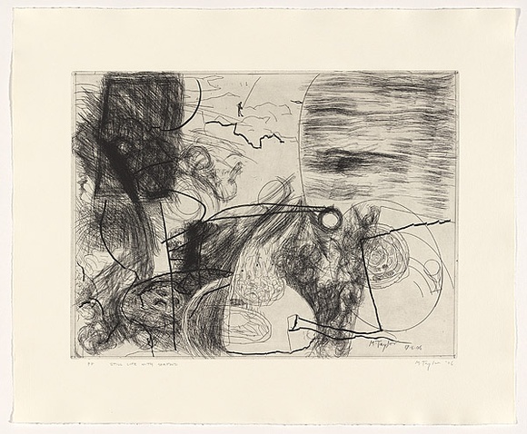 Artist: b'Taylor, Michael.' | Title: b'Still life with seafood' | Date: 2006 | Technique: b'etching, printed in black ink, from one zinc plate' | Copyright: b'\xc2\xa9 Michael Taylor'