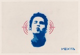 Artist: b'VEXTA.' | Title: b'Hear me in the city.' | Date: 2004 | Technique: b'stencil, printed in colour ink, from multiple stencils'