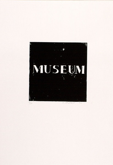 Artist: b'Carchesio, Eugene.' | Title: b'Museum.' | Date: 1992 | Technique: b'screenprint, printed in black ink, from one stencil'