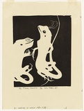 Artist: b'Thake, Eric.' | Title: b'The Plume Hunter' | Date: 1951 | Technique: b'linocut, printed in black ink, from one block'