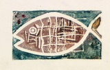 Artist: b'Brash, Barbara.' | Title: b'(Fish).' | Date: c.1955 | Technique: b'linocut, printed in colour, from five blocks'