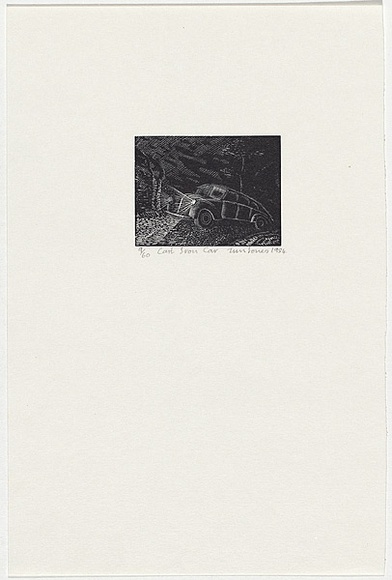 Artist: b'Jones, Tim.' | Title: b'Cast iron car' | Date: 1984 | Technique: b'wood-engraving, printed in black ink, from one block'