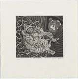 Artist: Gittoes, George. | Title: The capsule. | Date: 1971 | Technique: etching, printed in black ink, from one plate