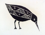 Artist: Artist unknown | Title: Bird | Date: 1970s | Technique: woodcut, printed in black ink, from one block