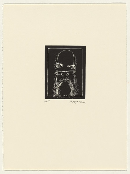 Artist: b'Law, Roger.' | Title: b'Not titled [self portrait in black- 2].' | Date: 2002 | Technique: b'aquatint, printed in black ink, from one plate'