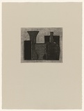 Title: not titled [still life with bottle and vase] | Date: 1987 | Technique: etching, printed in black ink, from one plate