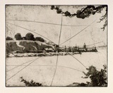 Artist: FEINT, Adrian | Title: Milsons Point [Plate two]. | Date: c.1922 | Technique: etching, printed in black ink, from one plate | Copyright: Courtesy the Estate of Adrian Feint