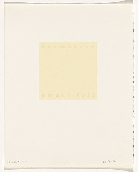 Artist: Burgess, Peter. | Title: formalist: smart foil. | Date: 2001 | Technique: computer generated inkjet prints, printed in colour, from digital files