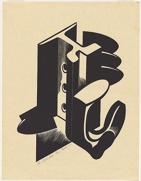 Artist: b'Thake, Eric.' | Title: b'Cold iron.' | Date: 1932 | Technique: b'linocut, printed in black ink, from one block'