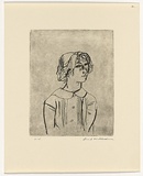 Artist: b'WILLIAMS, Fred' | Title: b'Young girl. Number 6' | Date: 1966 | Technique: b'etching and engraving, printed in black ink, from one copper plate' | Copyright: b'\xc2\xa9 Fred Williams Estate'