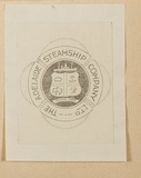Artist: b'Burdett, Frank.' | Title: b'Bookplate: The Adelaide Steamship Co..' | Date: c.1925 | Technique: b'lithograph, printed in colour, from multiple stones [or plates]'