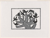 Artist: Groblicka, Lidia. | Title: Tree of birds | Date: 1972 | Technique: woodcut, printed in black ink, from one block