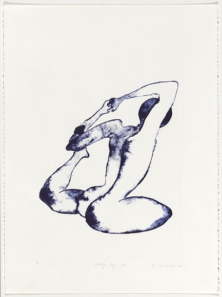 Artist: b'VAN DE MAELE, Peter' | Title: b'Celebrating being a person' | Date: 1997 | Technique: b'lithograph, printed in indigo ink, from one stone'