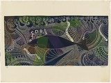 Title: b'Dungal au biber-r [The power of the dugong]' | Date: 2001 | Technique: b'linocut, printed in colour from one block'
