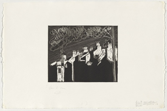 Artist: Rambeau, Marc. | Title: Paddington roofs | Date: April 1993 | Technique: etching and aquatint, printed in black ink, from one plate