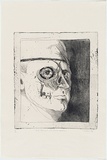 Artist: b'Lyons, Trevor.' | Title: b'Self Portrait with Decomposition' | Date: 1987 | Technique: b'etching and aquatint, printed in black ink, from one plate'