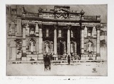 Artist: b'Baldwinson, Arthur.' | Title: b'Free Library, Geelong.' | Date: 1928 | Technique: b'etching, printed in dark brown ink with plate-tone, from one  plate'