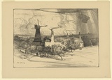 Artist: b'FULLWOOD, A.H.' | Title: b'The old mill.' | Date: 1907 | Technique: b'lithograph, printed in black ink, from one stone'