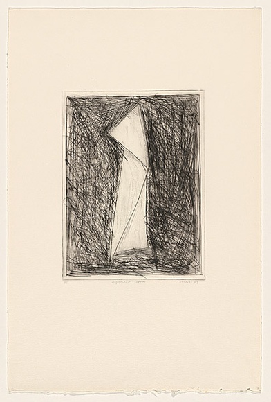 Title: Suspended cloth | Date: 1979 | Technique: drypoint, printed in black ink, from one perspex plate