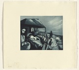 Artist: b'Shead, Garry.' | Title: b'DH Lawrence and Frieda' | Technique: b'etching and aquatint, printed in blue/black ink, from one plate' | Copyright: b'\xc2\xa9 Garry Shead'