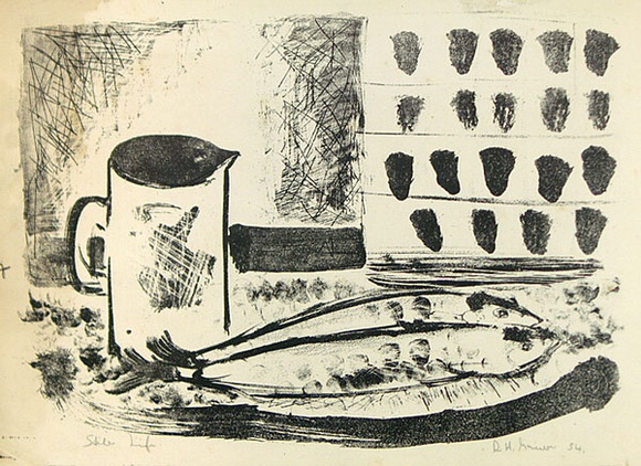 Artist: b'Grieve, Robert.' | Title: b'Still life' | Date: 1954 | Technique: b'lithograph, printed in black ink, from one stone'